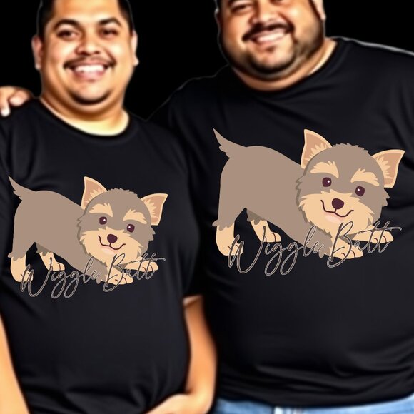 Yorkie Wiggle Butt Unisex Tee, Dog Lover Gift Shirt, Pet Owner Apparel, Animal - Picture 1 of 5